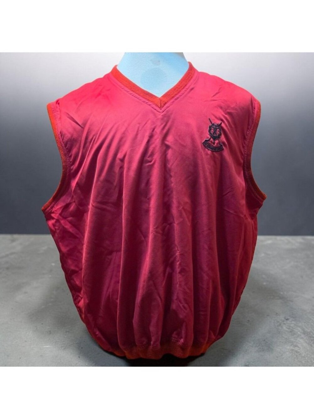 Vintage Sunderland of Scotland St Andrews Links Golf Wind Vest Red Mens XL